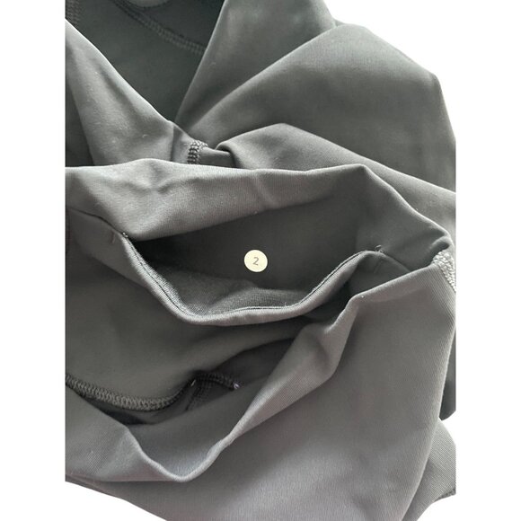 Lululemon sz 2 Black Mesh Panel Leggings Back Pocket Womens - Picture 5 of 5